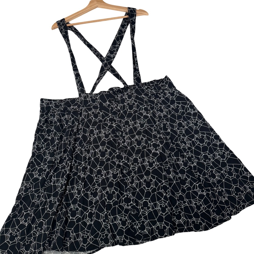 Disney Suspender Skirt Wmns 3 Black Spiderweb Mickey Mouse Goth 40540027 Spooky